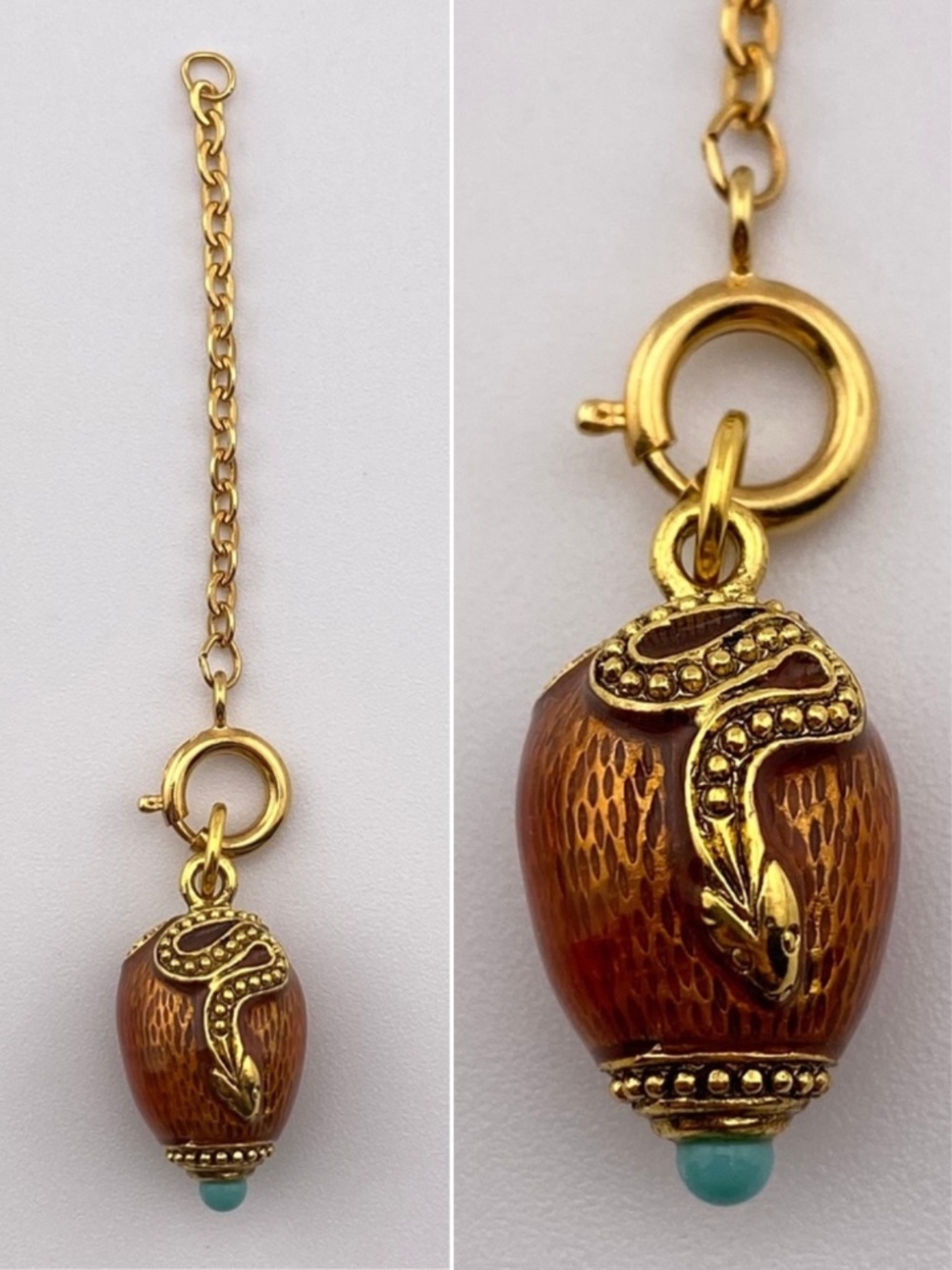 Joan Rivers Faberge Style Egg Serpent Charm Extender